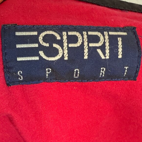 Vintage Esprit Plaid Jacket Medium Red Tartan 80s 90s Retro Cottagecore Plaid - Picture 8 of 12